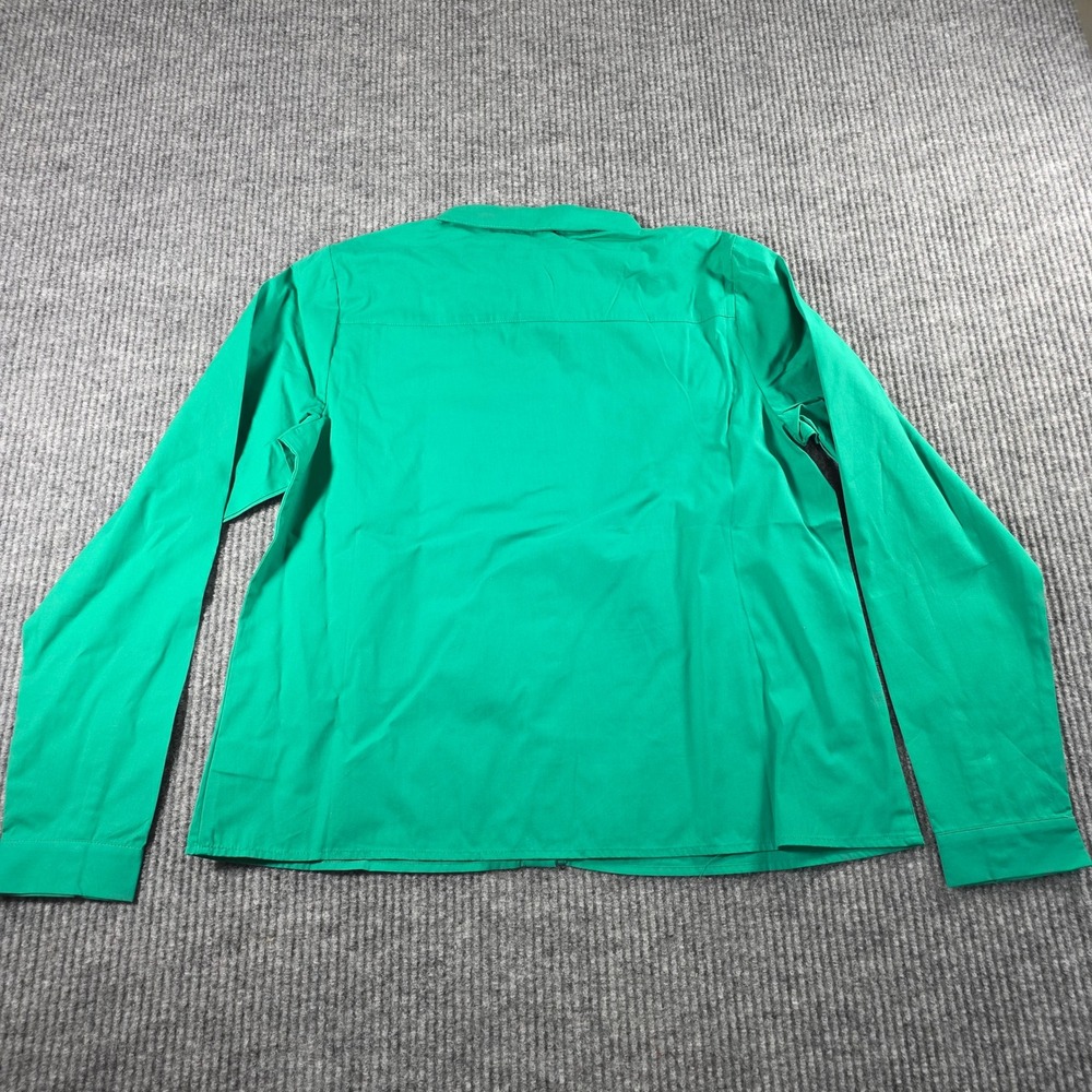 Spring + Mercer Womens Green Long Sleeve Button Down Blouse Shirt T5548 Size L - Picture 5 of 5